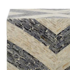 Sgabello d'accento quadrato imbottito con ripiano trapuntato e gambe in metallo color oro