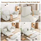 Divano Letto Estraibile Queen Size da 168 cm, Divano Letto Trasformabile 3-in-1 con Cuscini Spessi, Multifunzionale