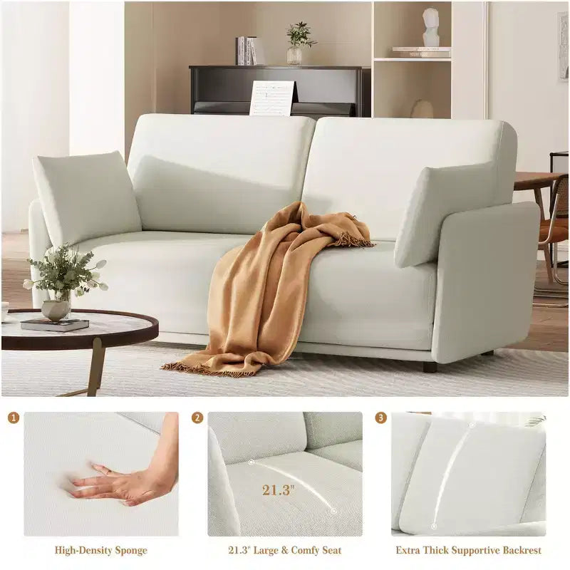 Divano Letto Estraibile Queen Size da 168 cm, Divano Letto Trasformabile 3-in-1 con Cuscini Spessi, Multifunzionale