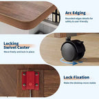 Tavolo da Pranzo Pieghevole in Legno con 6 Ruote, Tavolo con Ante a Ribalta con Cassetto e Ripiano Contenitore per Cucina e Sala da Pranzo
