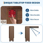 Tavolo da Pranzo Pieghevole in Legno con 6 Ruote, Tavolo con Ante a Ribalta con Cassetto e Ripiano Contenitore per Cucina e Sala da Pranzo