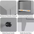 Cassettiera a 5 cassetti per camera da letto - con cassetti profondi e pomelli in metallo, cassettiere moderne in legno per soggiorno, ingresso, corridoio