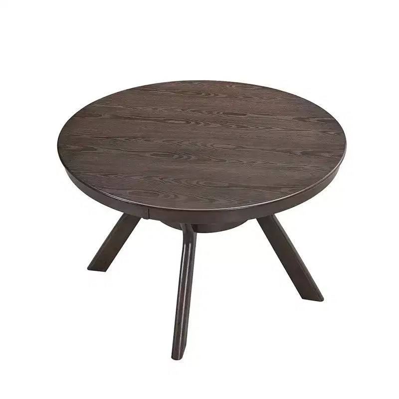 Tavolo Rotondo da Pranzo in Legno con Ripiano Contenitore per Cucina o Piccoli Spazi