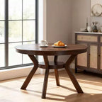 Tavolo Rotondo da Pranzo in Legno con Ripiano Contenitore per Cucina o Piccoli Spazi