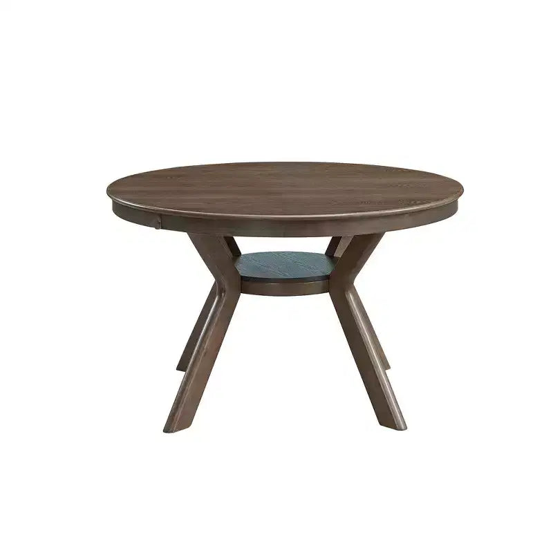 Tavolo Rotondo da Pranzo in Legno con Ripiano Contenitore per Cucina o Piccoli Spazi