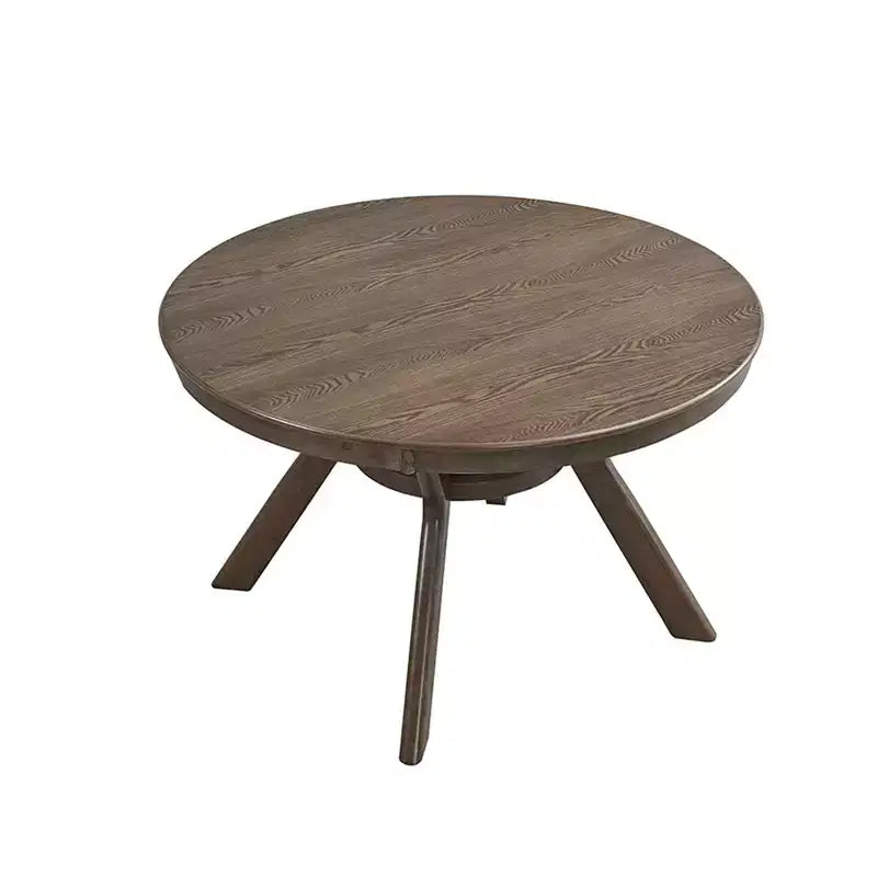 Tavolo Rotondo da Pranzo in Legno con Ripiano Contenitore per Cucina o Piccoli Spazi