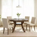 Homy Casa Wood Round Dining Table with Shelf  Modern Dining Table for Kitchen or Small Spaces