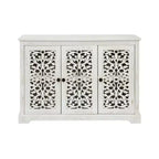 Credenza antica da 43,3 pollici con 3 ante intagliate