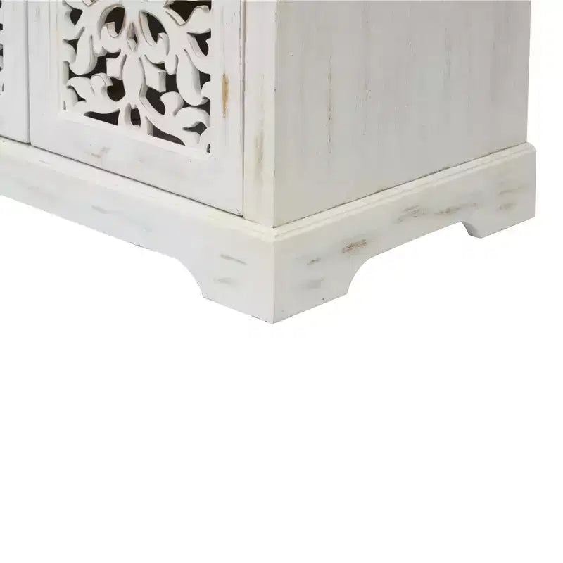 Credenza antica da 43,3 pollici con 3 ante intagliate