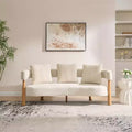 Christopher Knight Home Albright 76.50 Curved 3 Seater Fabric Modern Upholstered Sofa with Metal Leg