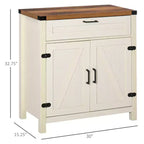 Madia moderna stile Farmhouse con contenitore, mobiletto a buffet con 2 ante scorrevoli stile fienile e cassetto per sala da pranzo