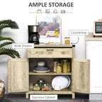 Madia moderna stile Farmhouse con contenitore, mobiletto a buffet con 2 ante scorrevoli stile fienile e cassetto per sala da pranzo