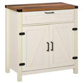 Madia moderna stile Farmhouse con contenitore, mobiletto a buffet con 2 ante scorrevoli stile fienile e cassetto per sala da pranzo