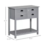 Mobile Bar Caffè, Credenza Madia, Mobile da Cucina con 4 Cassetti e Ripiano Inferiore a Doghe per Cucina, Soggiorno