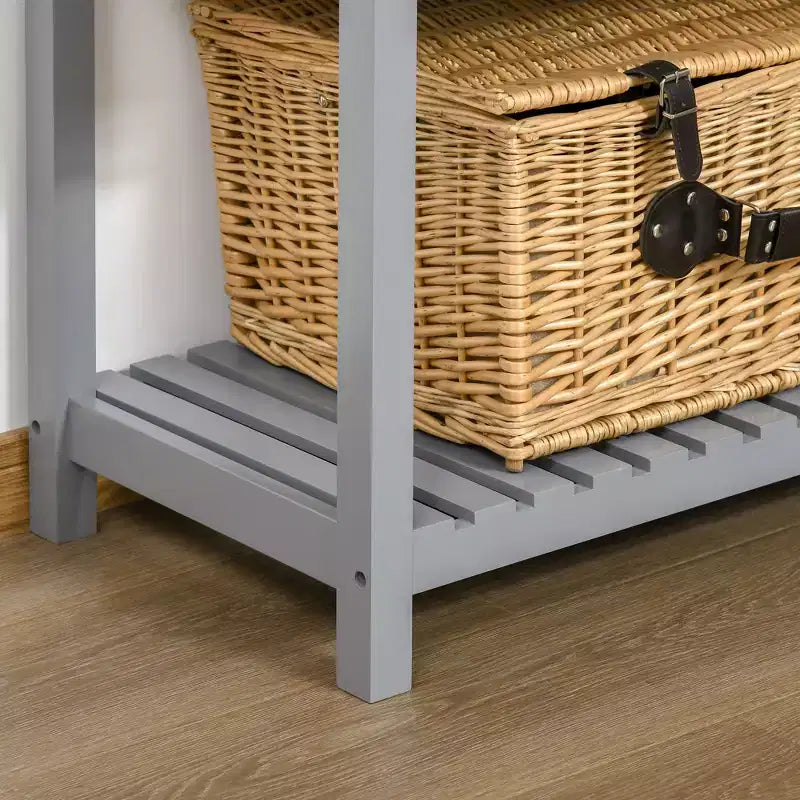 Mobile Bar Caffè, Credenza Madia, Mobile da Cucina con 4 Cassetti e Ripiano Inferiore a Doghe per Cucina, Soggiorno