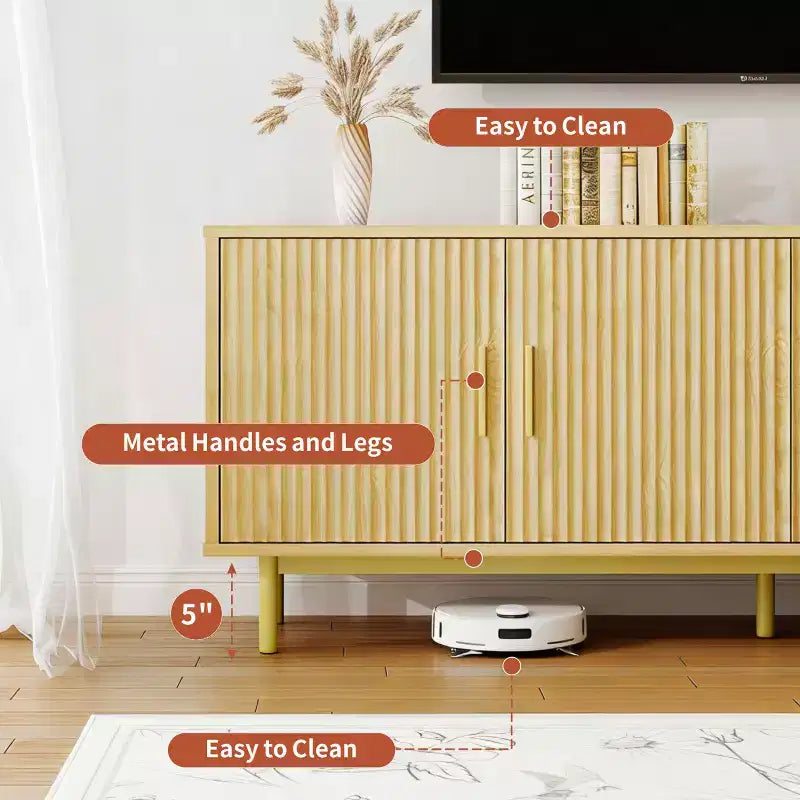 Mobile TV scanalato da 70 pollici con contenitore, per TV fino a 80 pollici