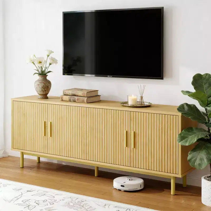 Mobile TV scanalato da 70 pollici con contenitore, per TV fino a 80 pollici