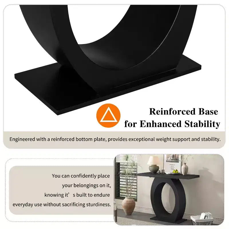 Consolle Elegante con Base a Forma di Uovo, Tavolo da Ingresso con Piano Resistente e Spesso, Tavolino d'Appoggio per Ingresso, Soggiorno