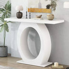 Consolle Elegante con Base a Forma di Uovo, Tavolo da Ingresso con Piano Resistente e Spesso, Tavolino d'Appoggio per Ingresso, Soggiorno