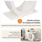 Consolle Elegante con Base a Forma di Uovo, Tavolo da Ingresso con Piano Resistente e Spesso, Tavolino d'Appoggio per Ingresso, Soggiorno