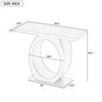Consolle Elegante con Base a Forma di Uovo, Tavolo da Ingresso con Piano Resistente e Spesso, Tavolino d'Appoggio per Ingresso, Soggiorno