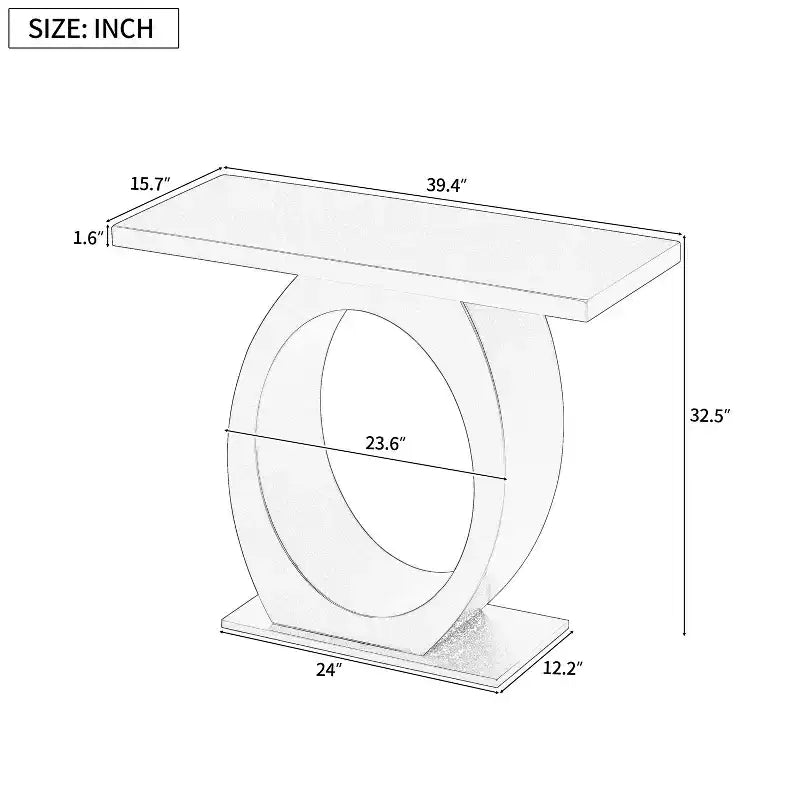 Consolle Elegante con Base a Forma di Uovo, Tavolo da Ingresso con Piano Resistente e Spesso, Tavolino d'Appoggio per Ingresso, Soggiorno