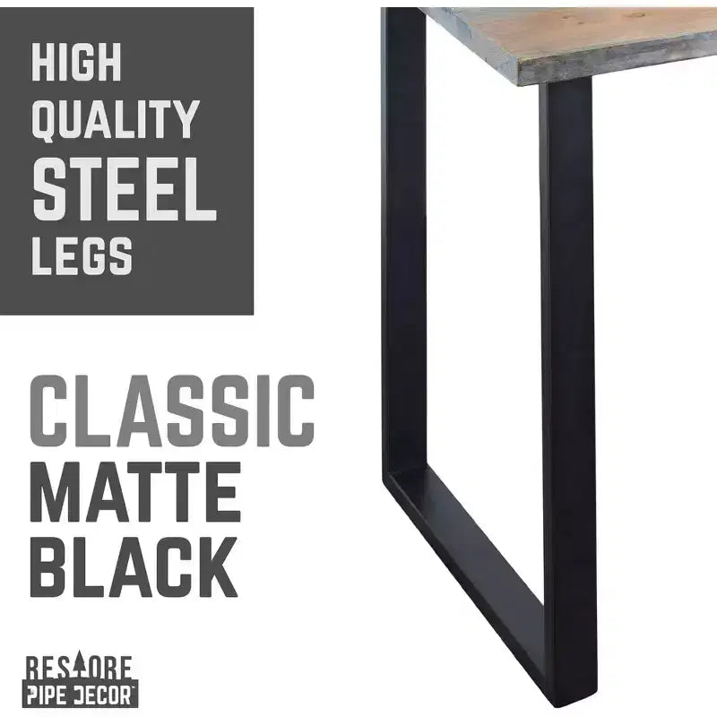 Scrivania Riverstone grigio in legno massello con gambe da 28 pollici a paesaggio