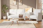 Poltroncina Moderna con Braccioli, Divanetto Moderno in Bouclé, Cuscini Lombari Rimovibili, Facile Montaggio, per Soggiorno, Camera da Letto