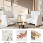 Poltroncina Moderna con Braccioli, Divanetto Moderno in Bouclé, Cuscini Lombari Rimovibili, Facile Montaggio, per Soggiorno, Camera da Letto