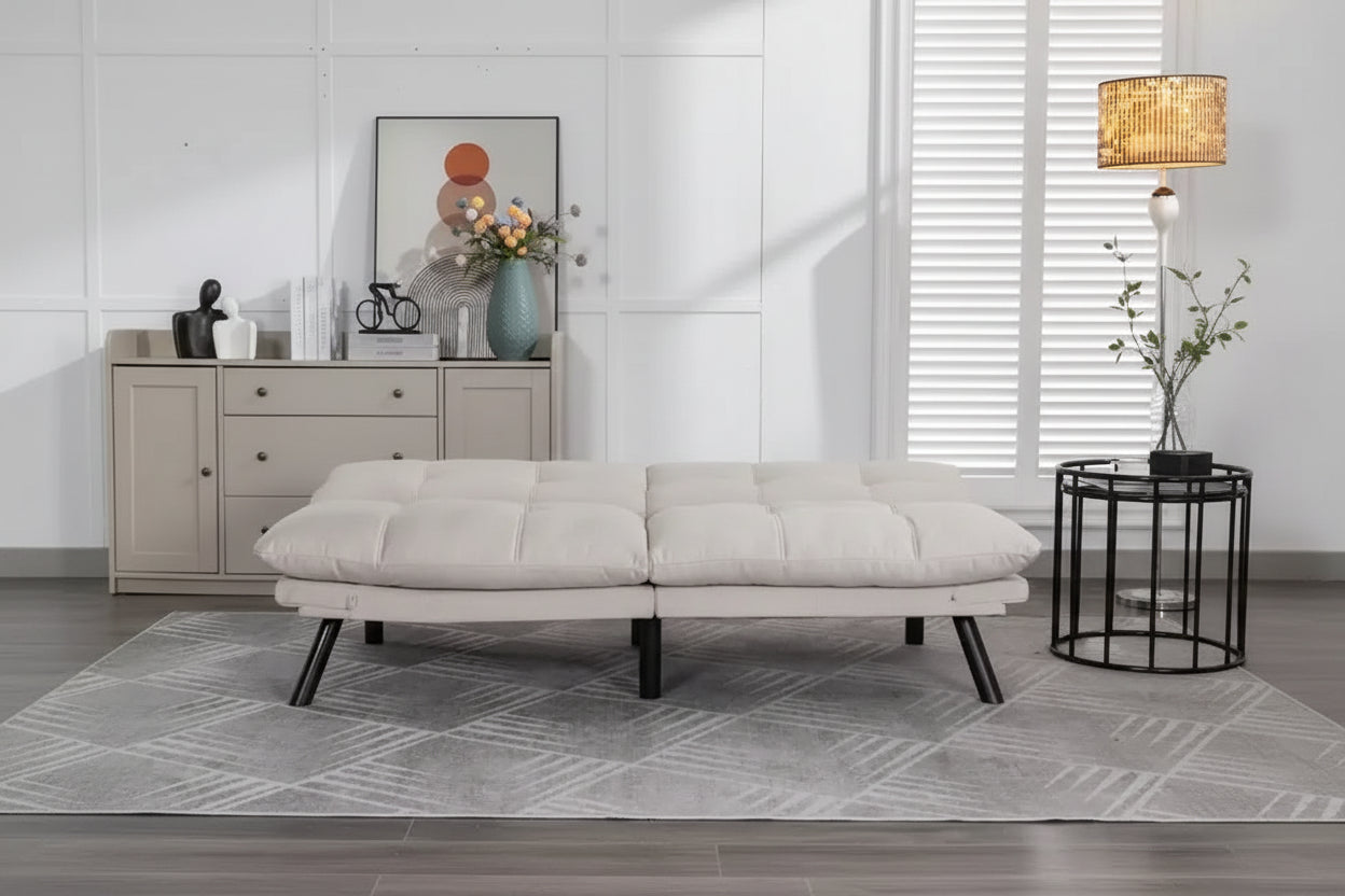 MAYEERTY Convertible Folding Modern Sofa Bed Comfortable for Living Room Bedroom Small Space Beige