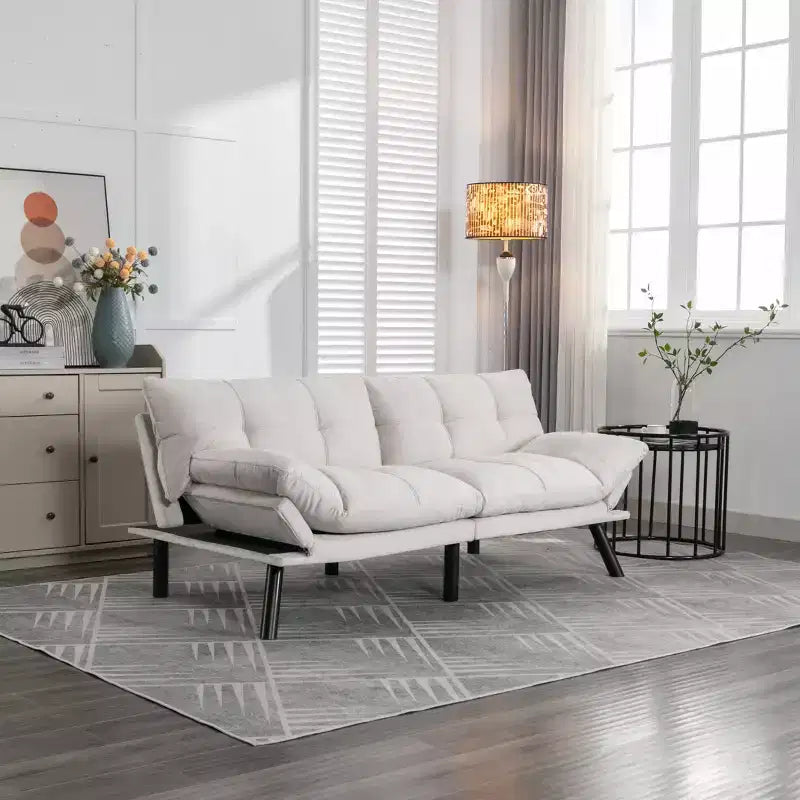 Divano Letto Trasformabile Pieghevole Moderno per Soggiorno, Camera da Letto e Piccoli Spazi - Beige