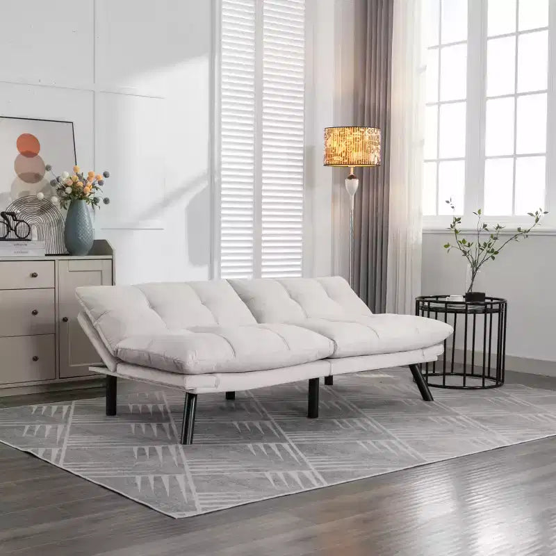 Divano Letto Trasformabile Pieghevole Moderno per Soggiorno, Camera da Letto e Piccoli Spazi - Beige