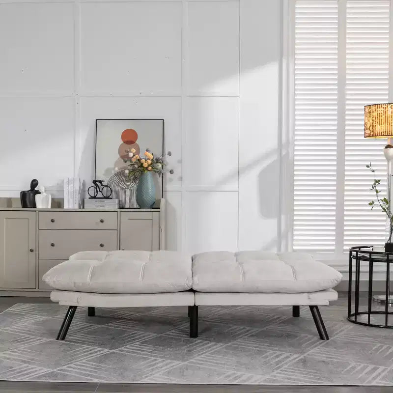 Divano Letto Trasformabile Pieghevole Moderno per Soggiorno, Camera da Letto e Piccoli Spazi - Beige