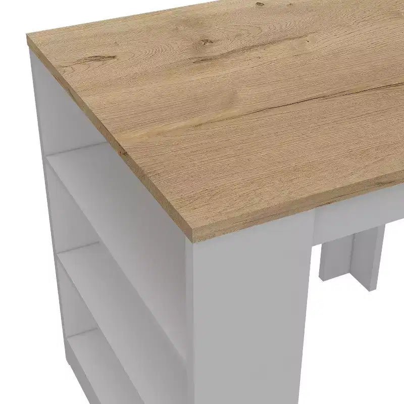 Isola Cucina Modulare in Composito di Legno da 36 Pollici con 3 Ripiani Aperti