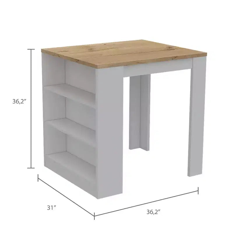 Isola Cucina Modulare in Composito di Legno da 36 Pollici con 3 Ripiani Aperti