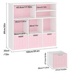 Mobile Armadio Organizzatore per Bambini, Libreria per Bambini con 3 Cassetti Mobili, Contenitore Giocattoli per Bambini per Sala Giochi Asilo Camera da Letto, Rosa