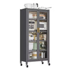 Kitchen Pantry Cabinet,Freestanding Pantry Storage Cabinet with Alloy Wheels, Load Capacity Food Pantry Cabinets Grey One Size