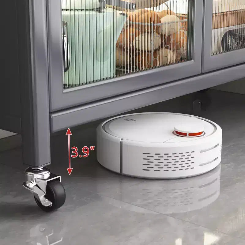 Mobile Dispensa Cucina, Dispensa Indipendente con Ruote in Lega, Armadietto Dispensa per Alimenti con Capacità di Carico Grigio Taglia Unica