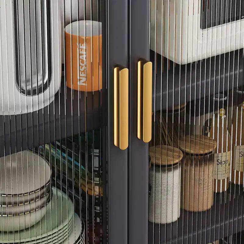 Mobile Dispensa Cucina, Dispensa Indipendente con Ruote in Lega, Armadietto Dispensa per Alimenti con Capacità di Carico Grigio Taglia Unica