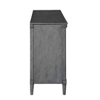 Cassettiera a 6 cassetti grigio antico con gambe affusolate e maniglie ad anello
