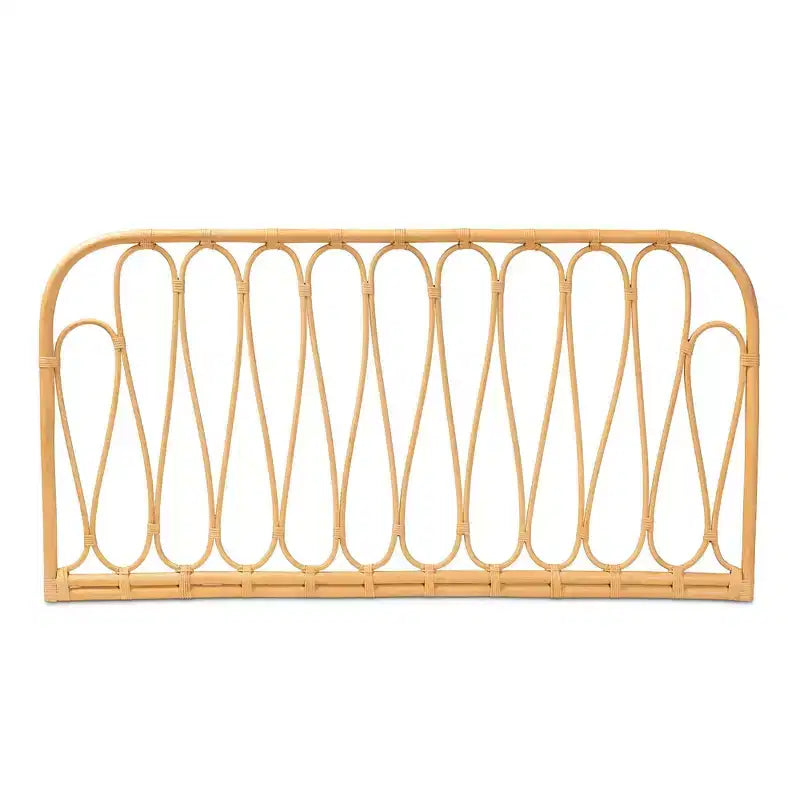 Testata a muro Queen Size in rattan Carrick, marrone naturale - Non è necessaria la base del letto