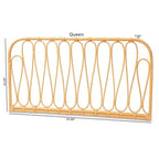 Testata a muro Queen Size in rattan Carrick, marrone naturale - Non è necessaria la base del letto