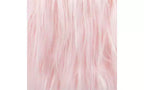 Sgabello rotondo poggiapiedi in pelliccia sintetica con gambe a forcina, rosa