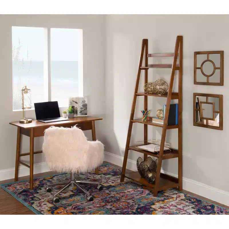 Libreria Charlotte da 183 cm a 5 ripiani con ripiani regolabili