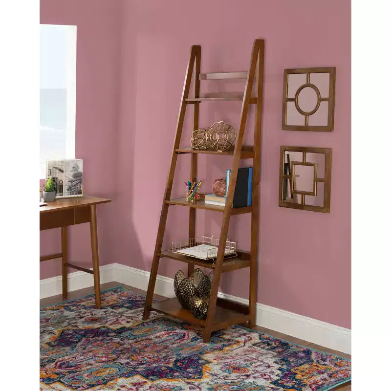 Libreria Charlotte da 183 cm a 5 ripiani con ripiani regolabili