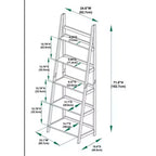 Libreria Charlotte da 183 cm a 5 ripiani con ripiani regolabili