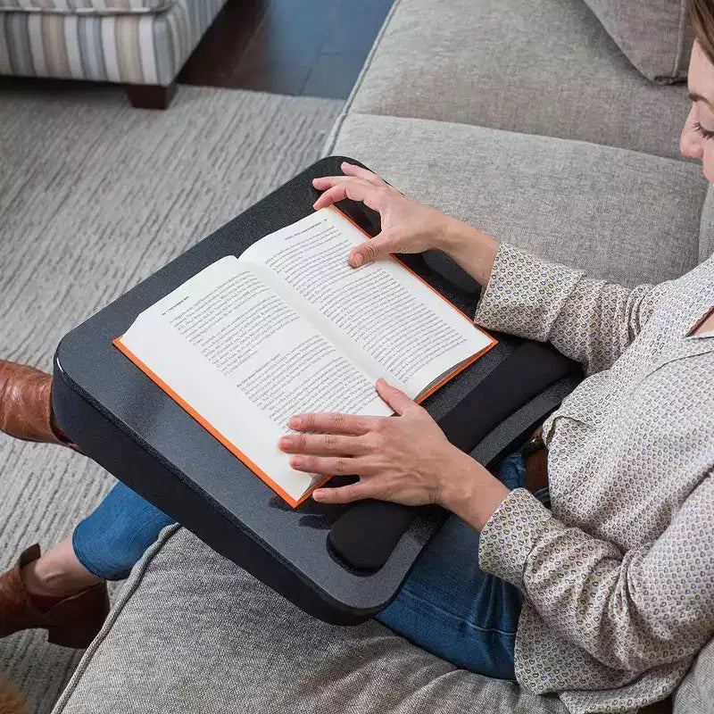 Tavolino da letto multiuso con cuscino in memory foam - Nero