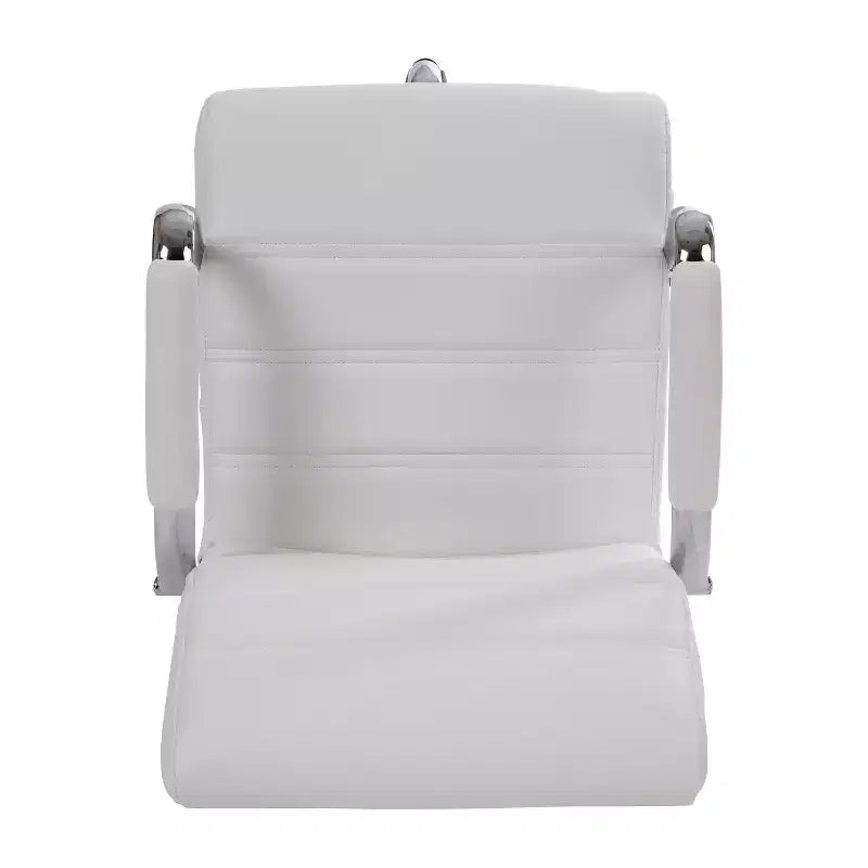 Sedia da disegno Mid-Back in similpelle con poggiapiedi regolabile e base cromata