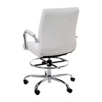 Sedia da disegno Mid-Back in similpelle con poggiapiedi regolabile e base cromata