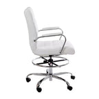 Sedia da disegno Mid-Back in similpelle con poggiapiedi regolabile e base cromata